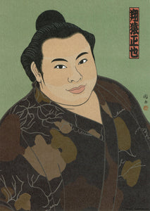 Sumo Wrestler Postcard - Tobizaru - Nishiki-e style