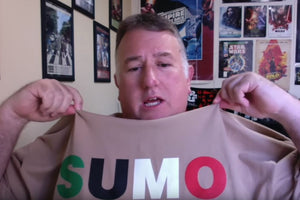 Jason of Jason's Sumo Channel sporting a bigSUMOfan.com SUMO Logo T-shirt
